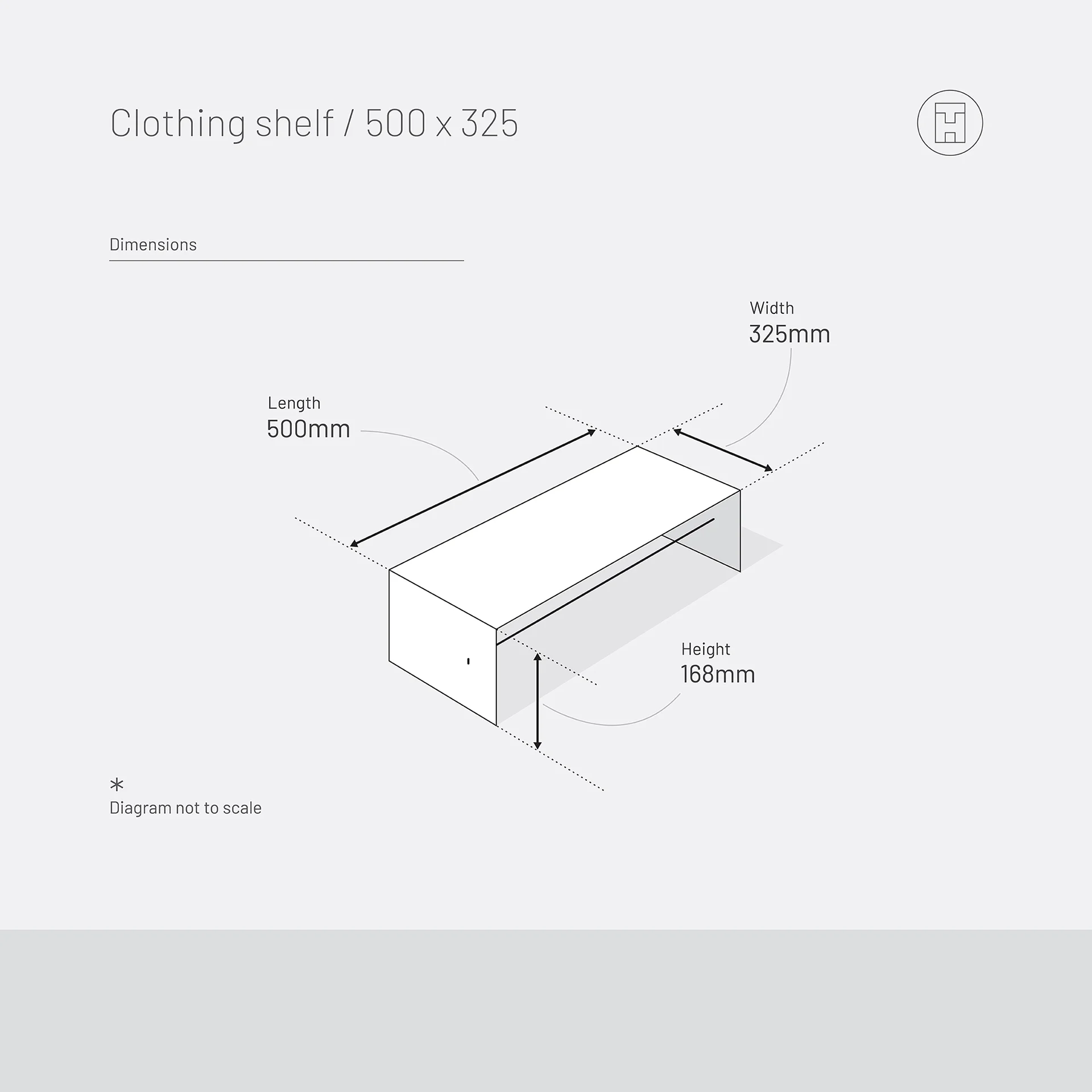 Clothing shelf 500 x 325