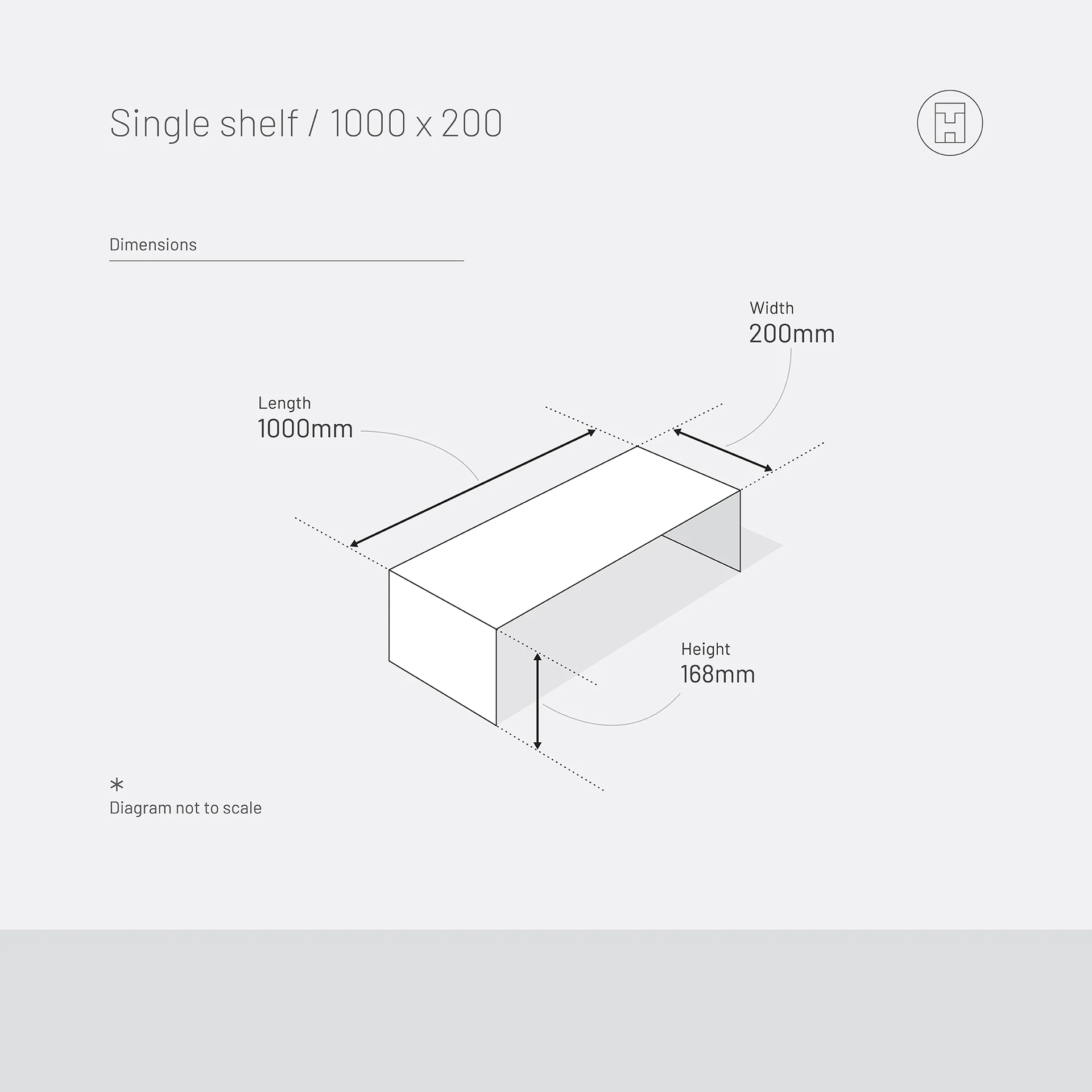 Single shelf 1000 x 200